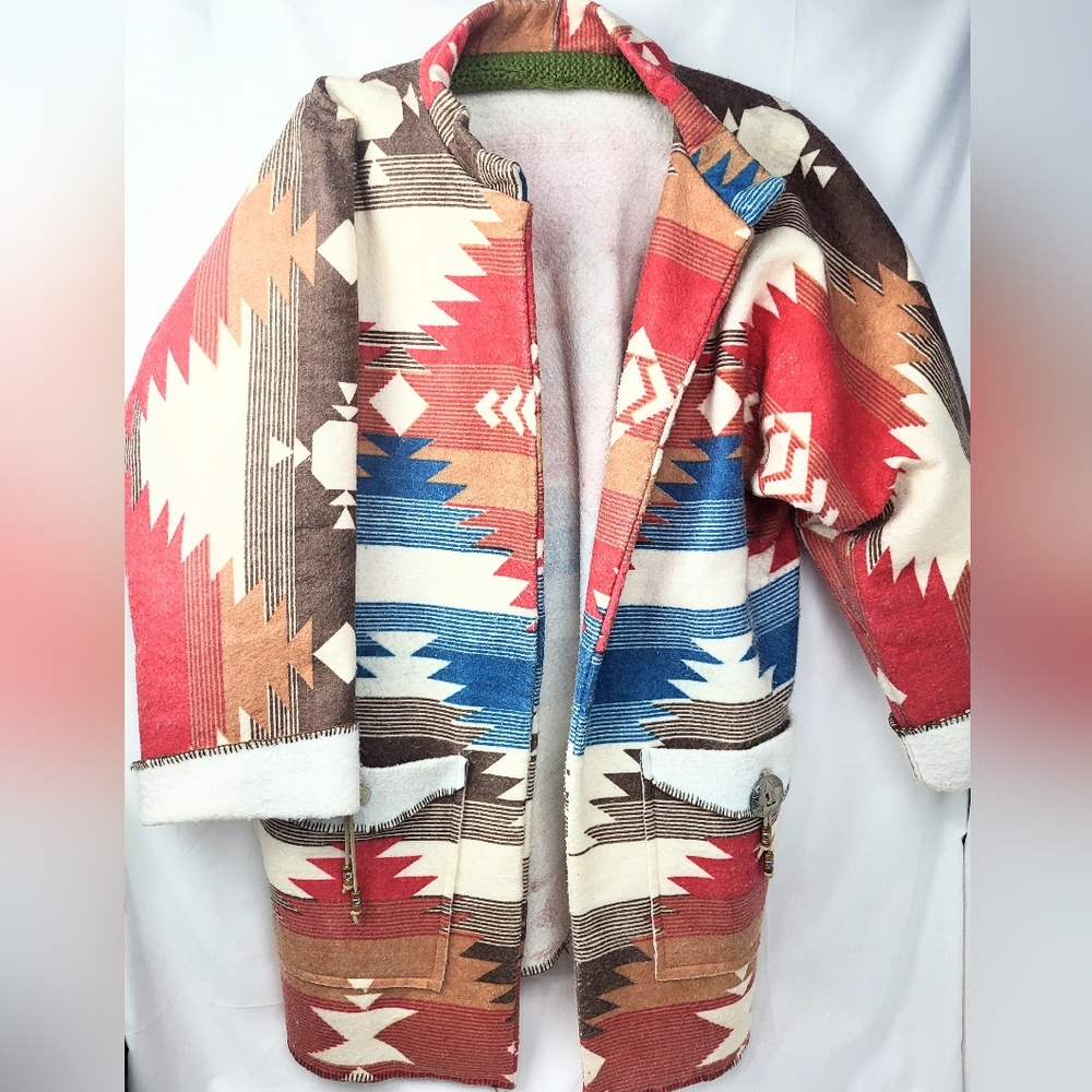 Southwestern Style Aztec Print Coat